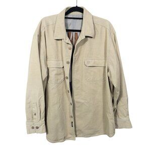 Kahala Tan Corduroy Shirt Jacket 2XL Mens Cotton Blend Button Down Long Sleeve